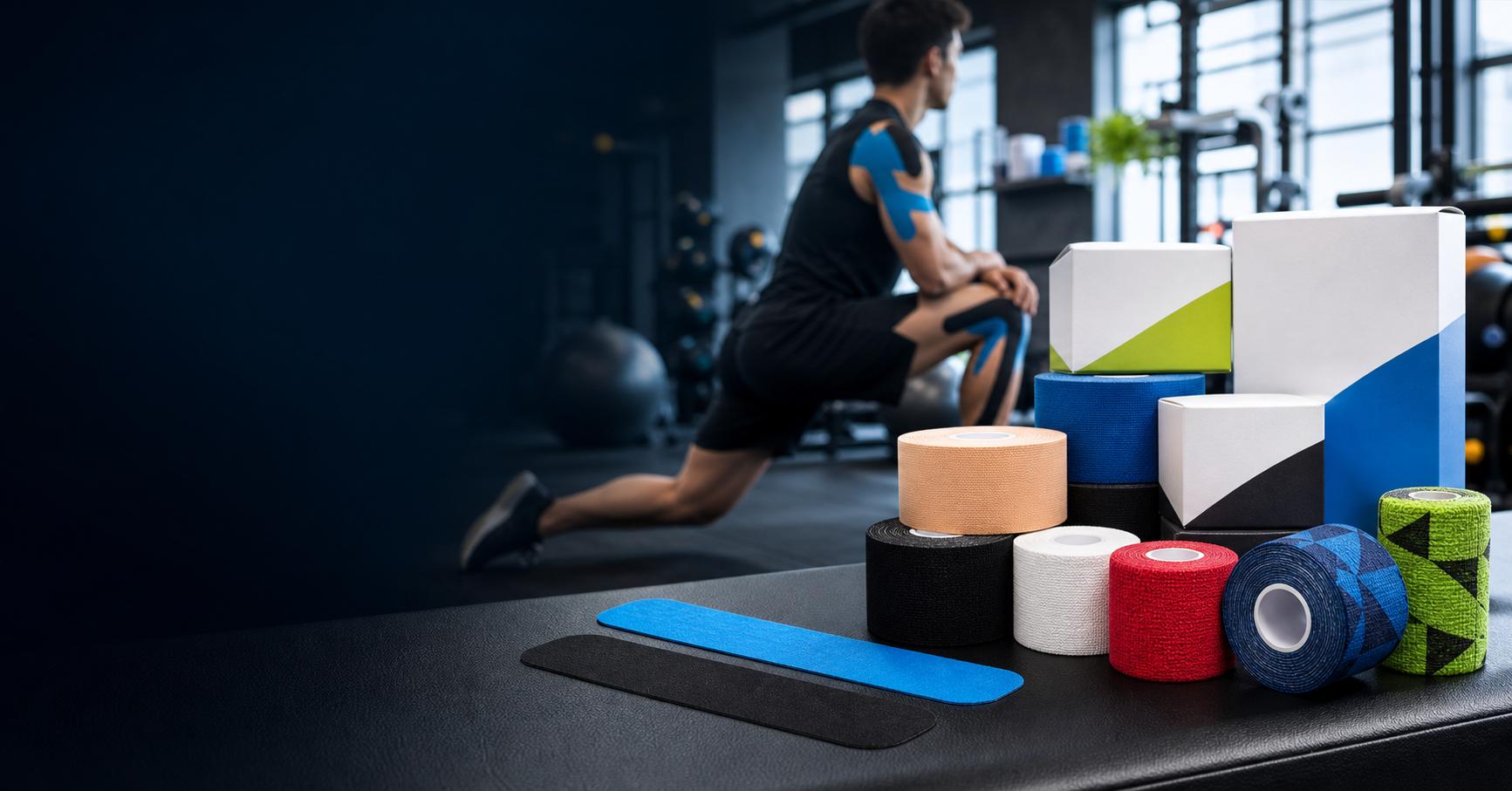 OEM kinesiology tape and cohesive bandage display