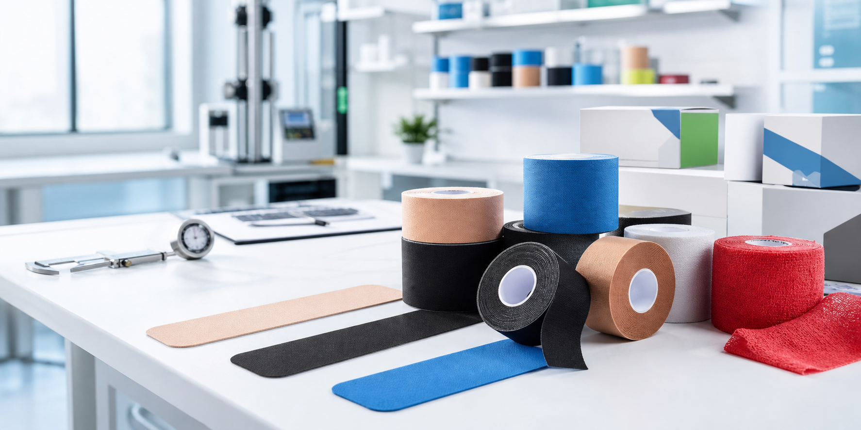 Kinesiology tape and cohesive bandage product display
