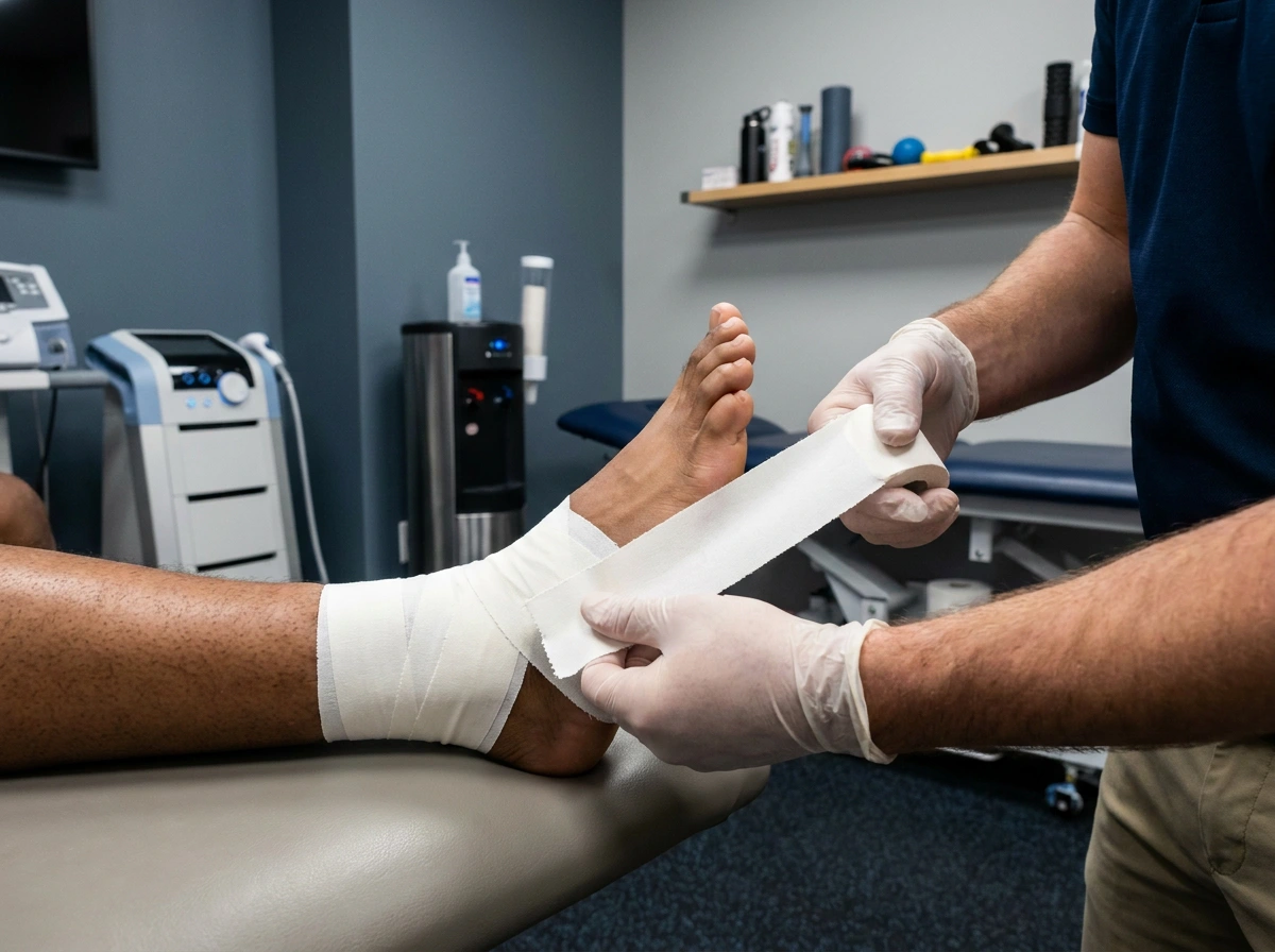 Sports tape athletic application scene